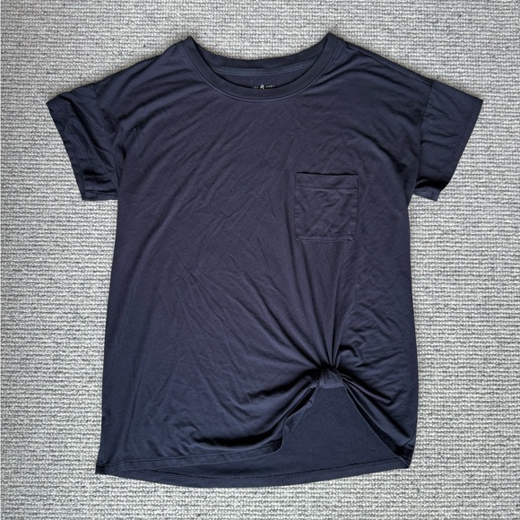 Lou & Grey Shirt T-Shirt Tee Relaxed Knotted Navy Blue - Picture 1 of 8